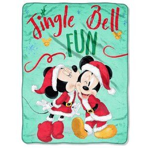 New Mickey Minnie Mouse Plush Fleece Gift Throw Blanket Christmas Holiday Disney